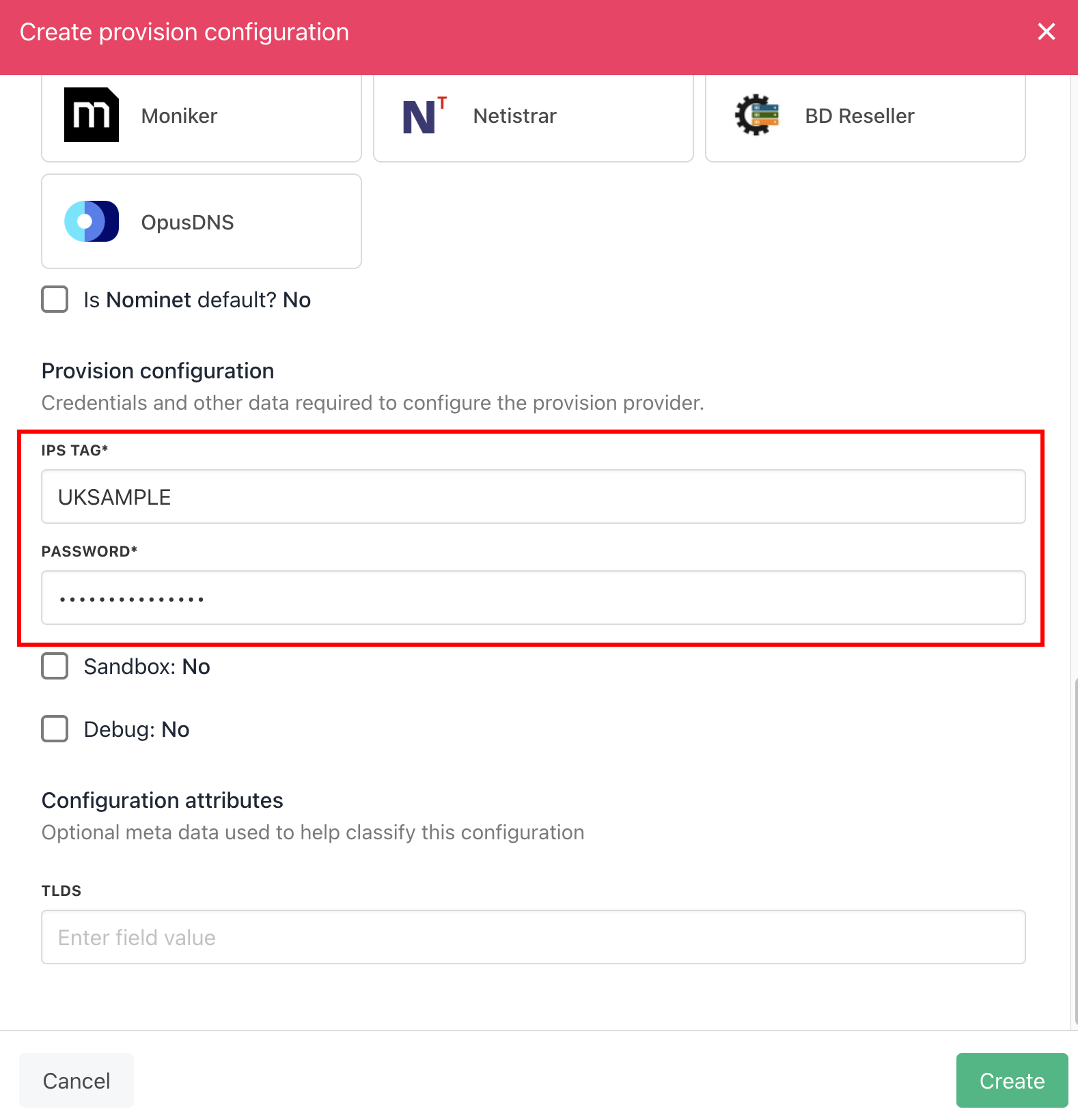 Enter details