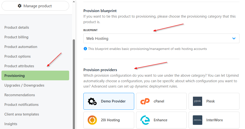 Provisioning under Product