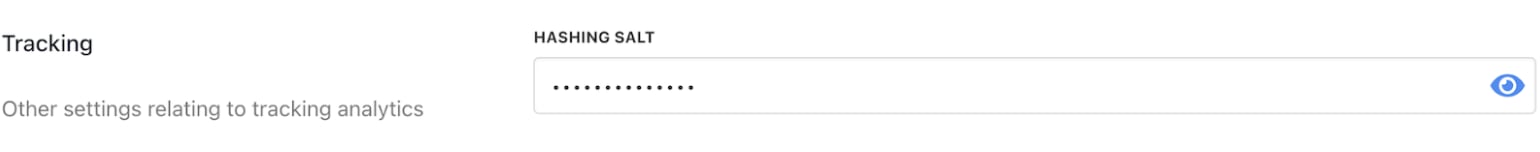 Tracking settings