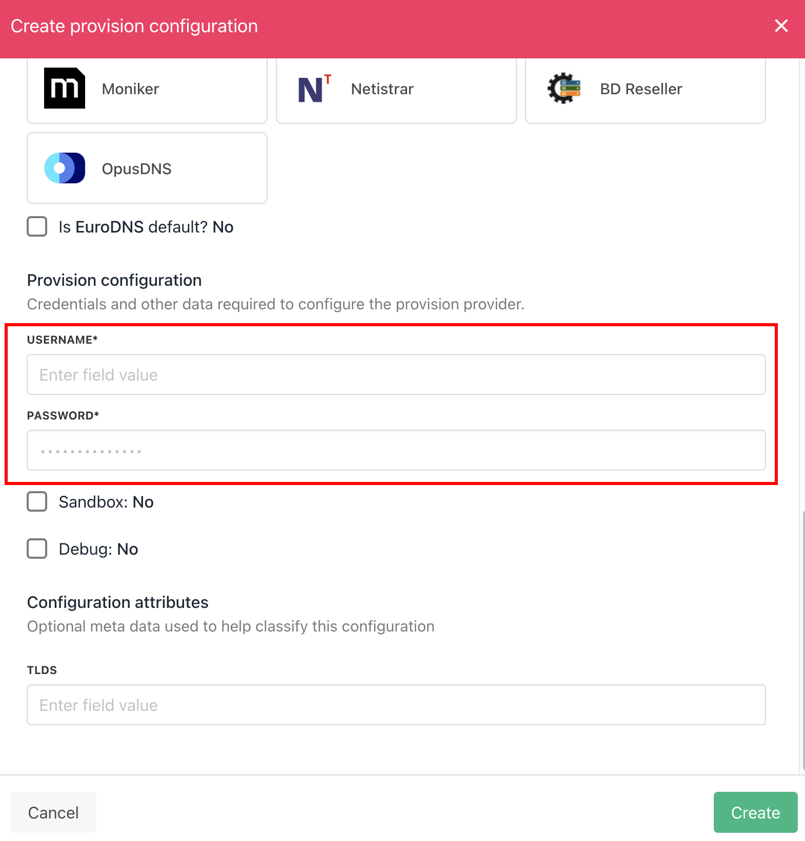 Enter details