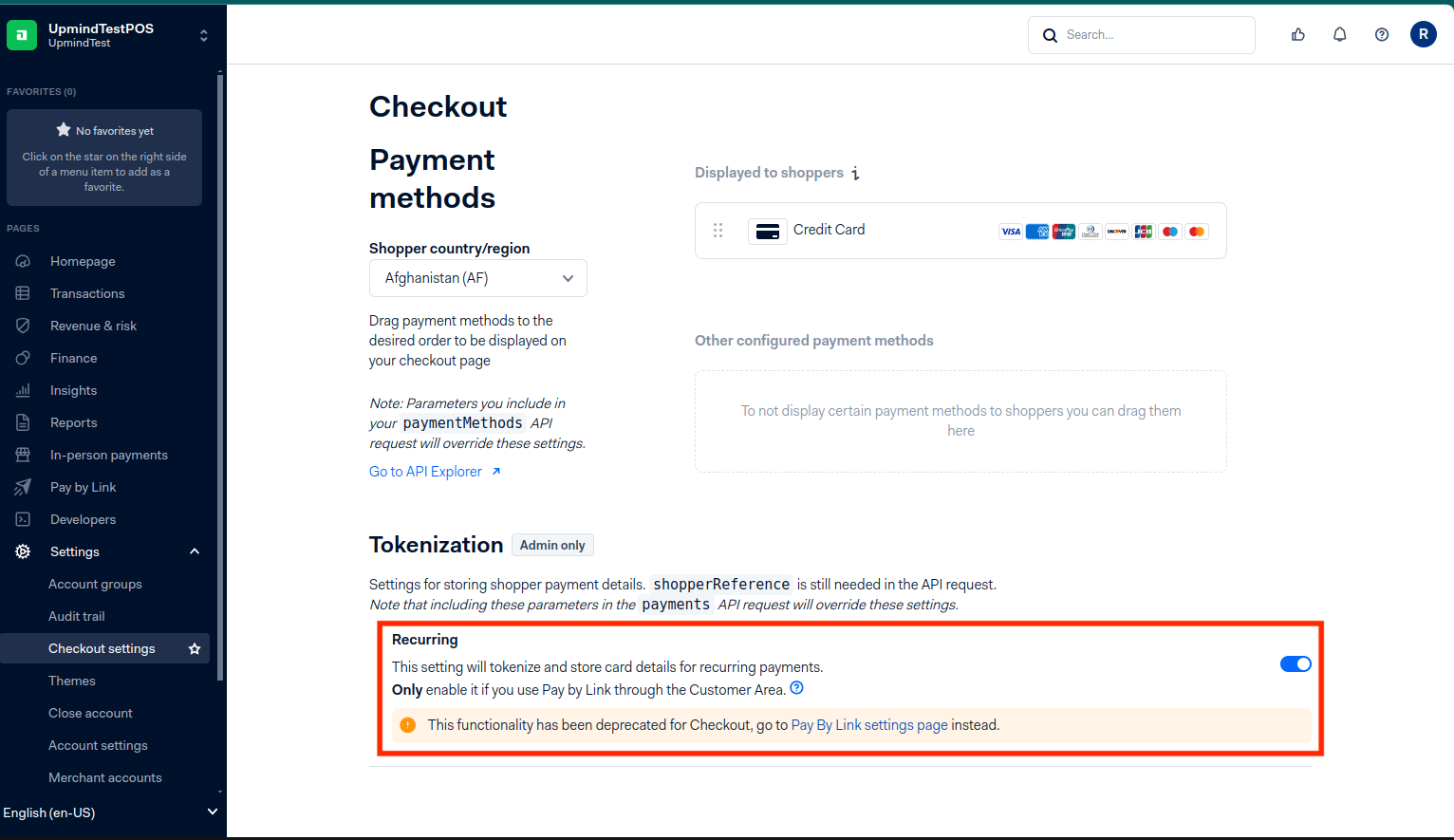 Enable Recurring
