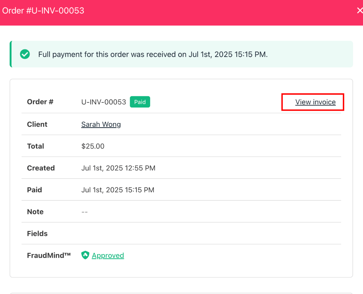 View invoice