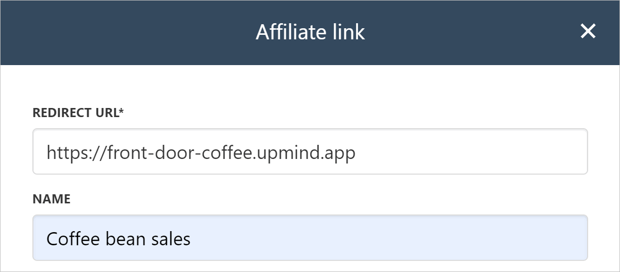 Create an affiliate link