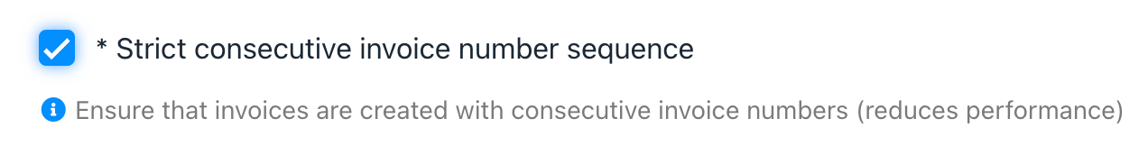 Strict consecutive number sequence