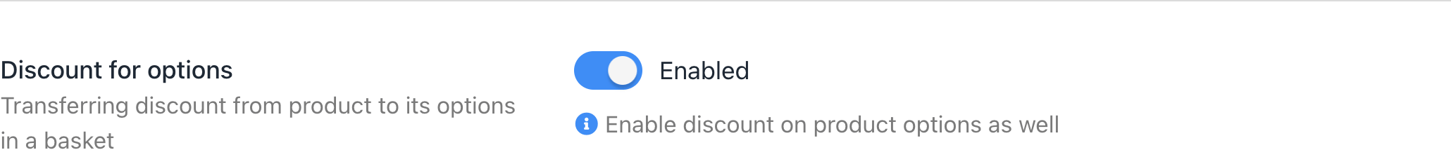 Discount for options