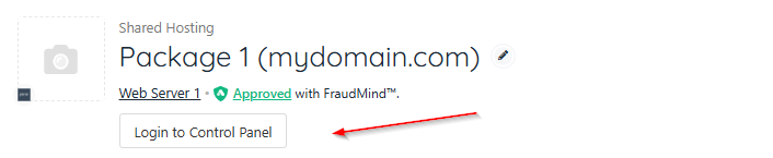 Admin control panel login