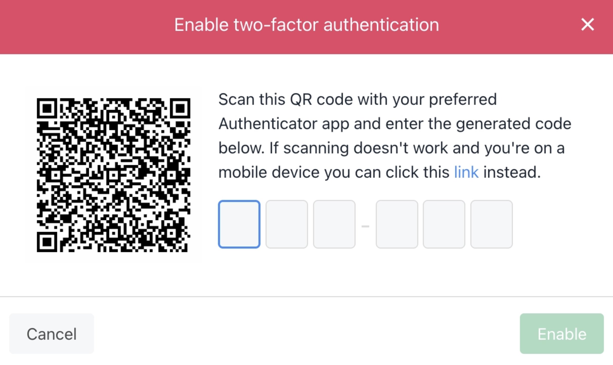 Enter code