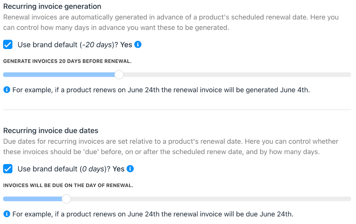 Recurring invoice