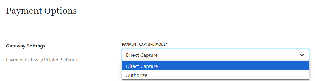 Payment capture mode