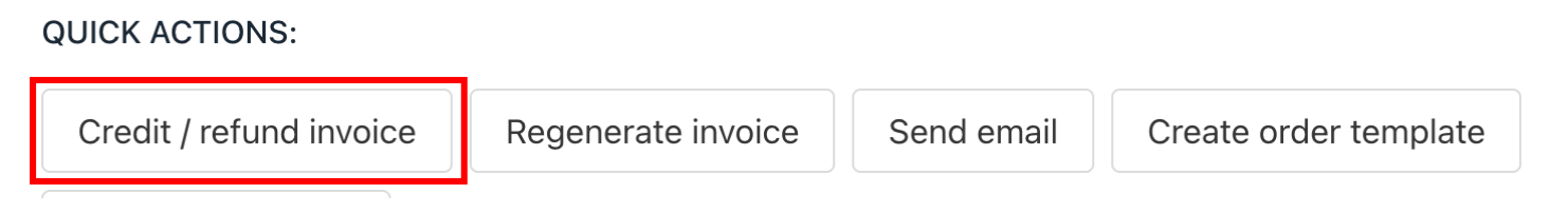 Credit/refund invoice