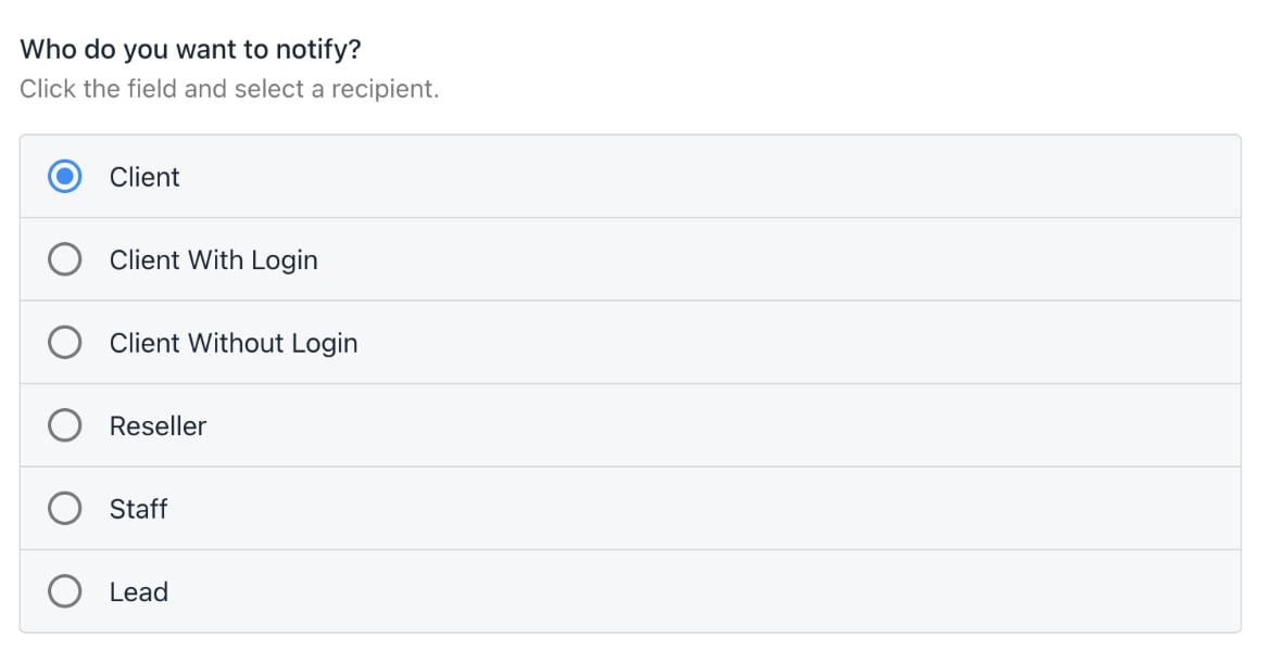 Notify recipient