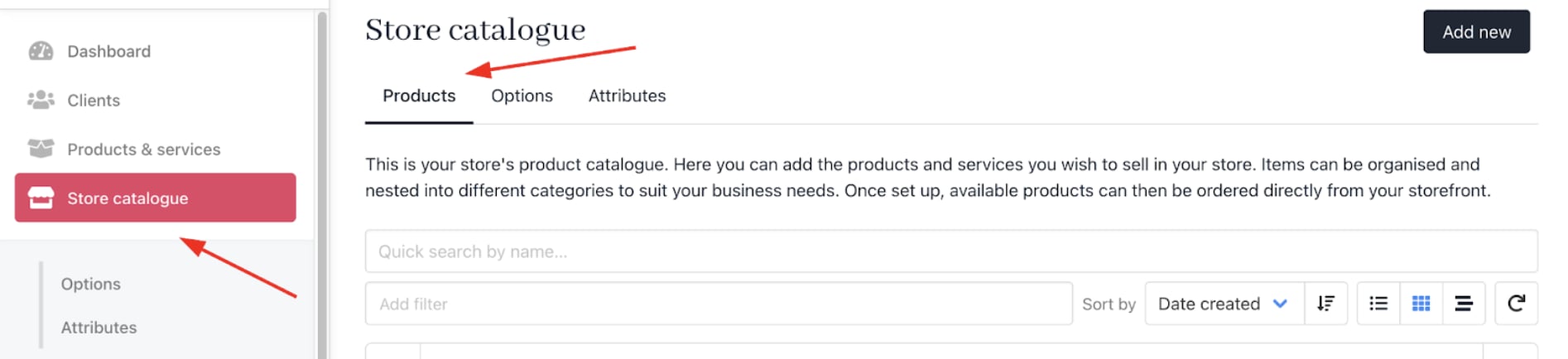 Store Catalogue > Products