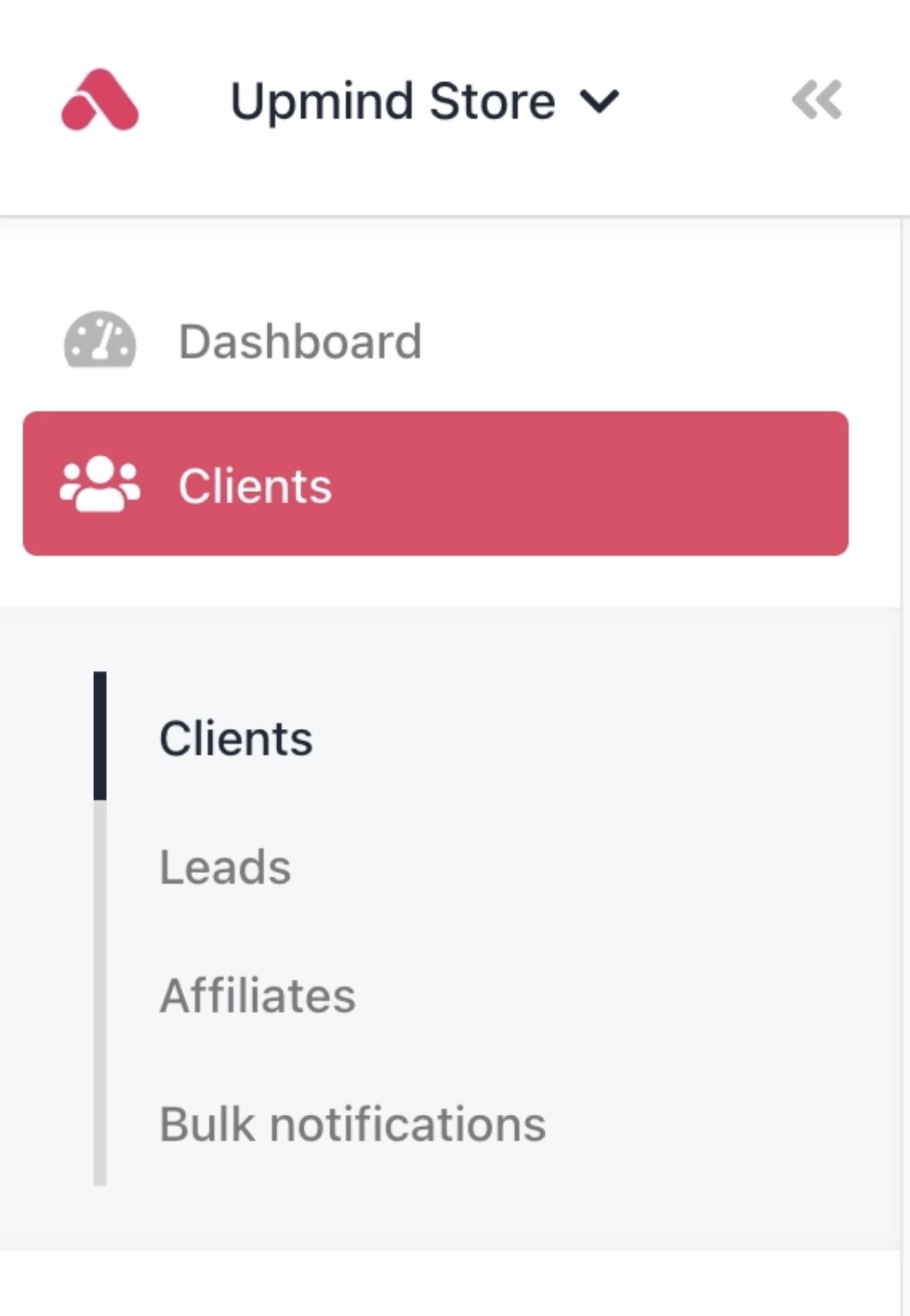 Dashboard > Clients
