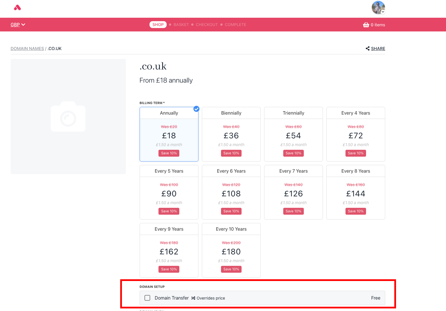 The Free Domain Transfer has been Successfully Setup