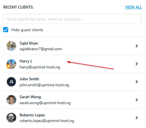 Select the client