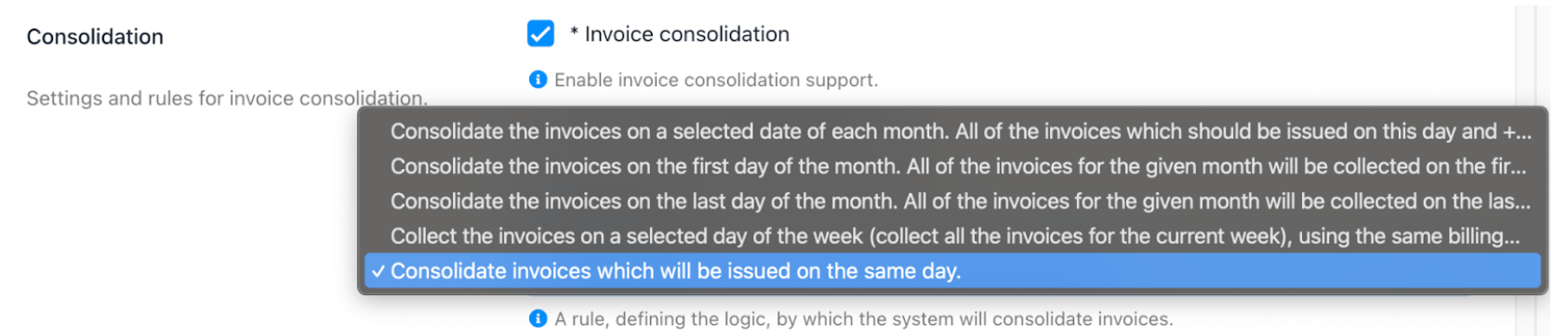 Consolidation rule