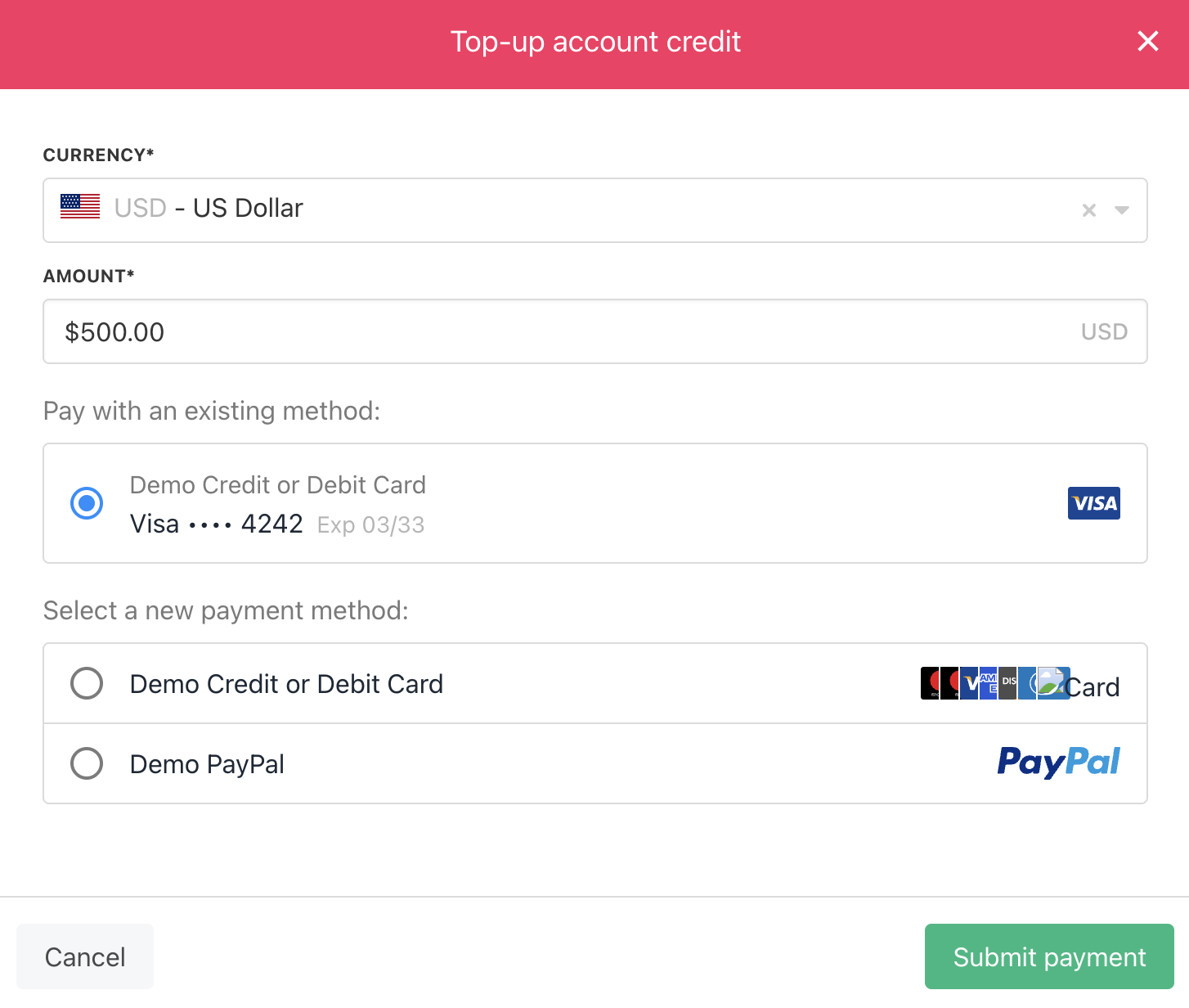 Add amount