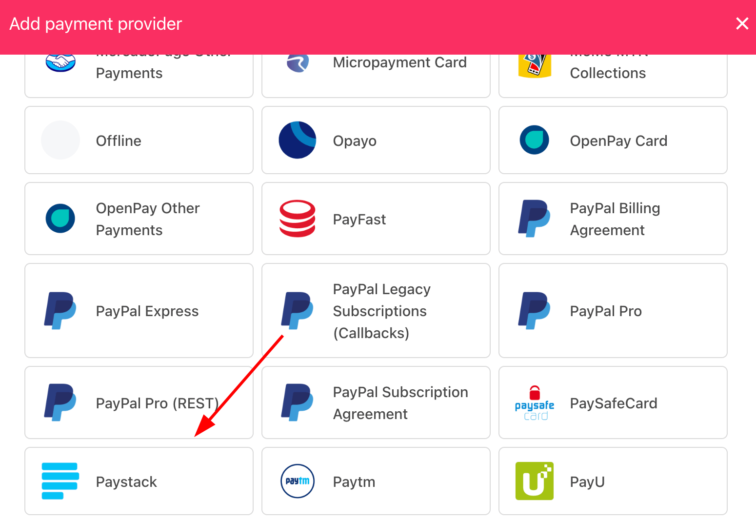 Select payment provider