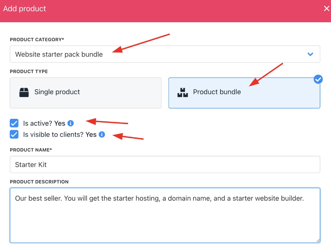 Bundle name and description