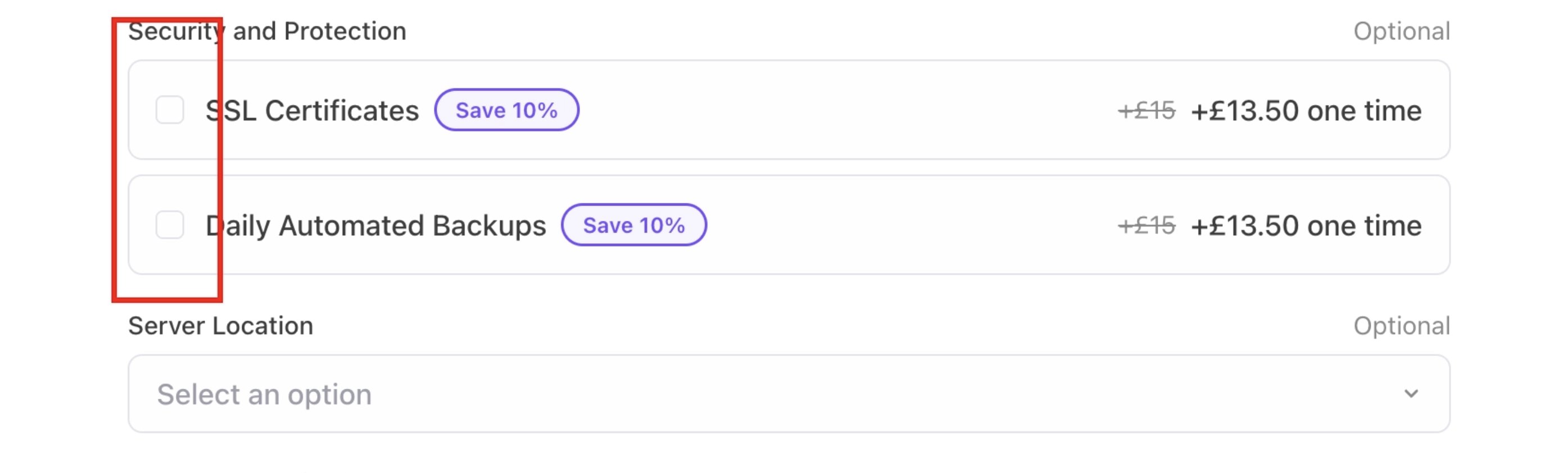 Select option selector