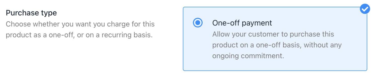 One-off payment tile