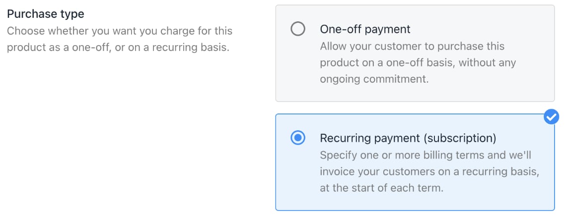 Recurring payment tile