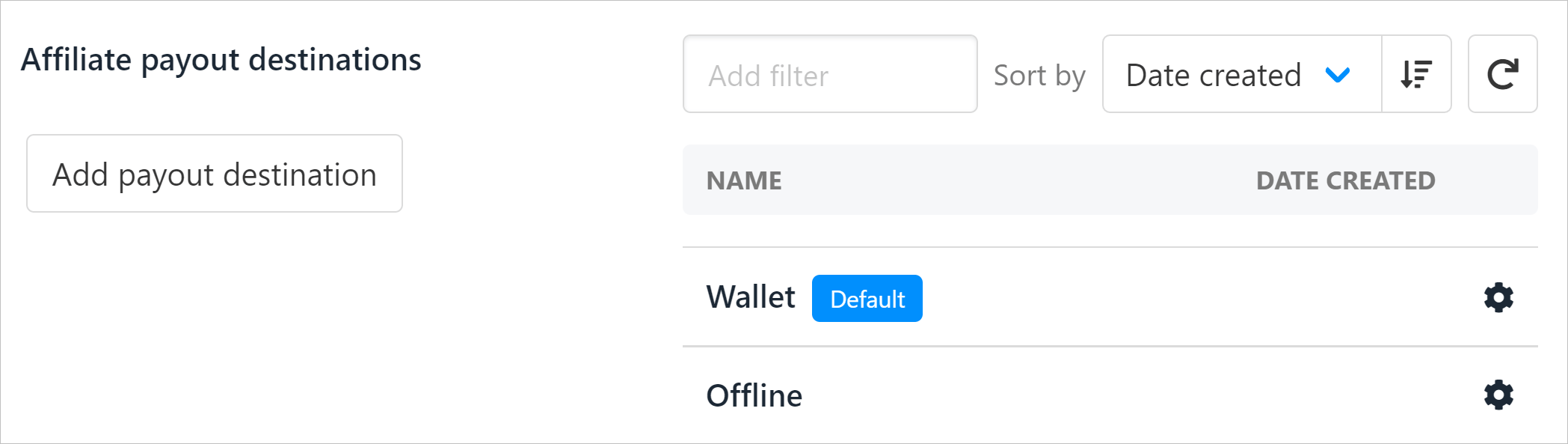 Payout destination