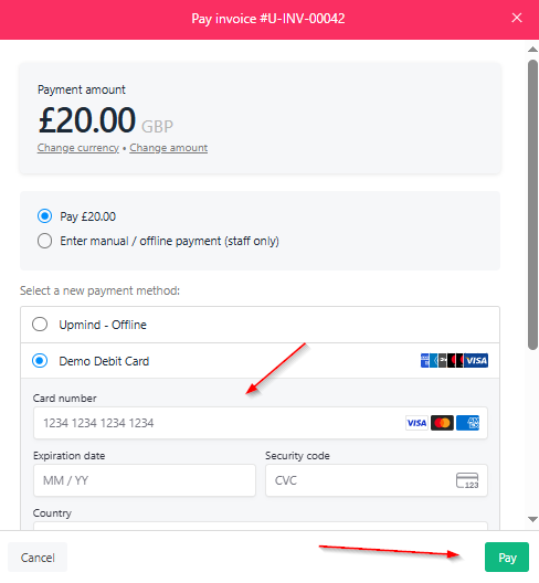 Enter details and pay
