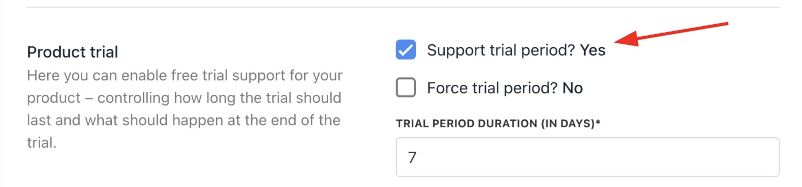Enable support trial period