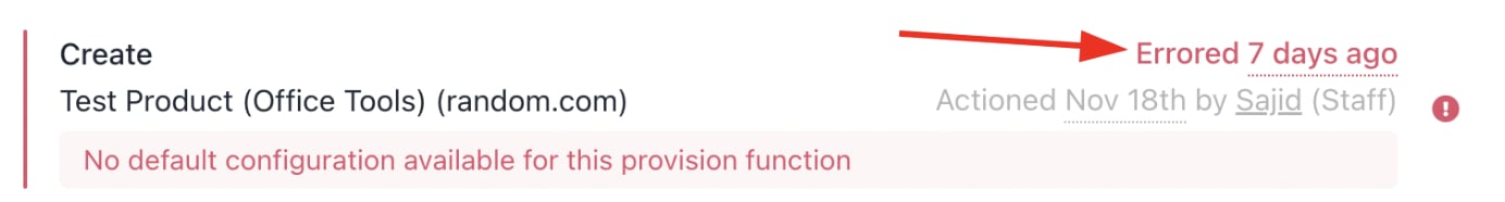 View error message