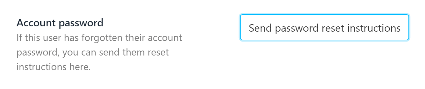 Reset account password
