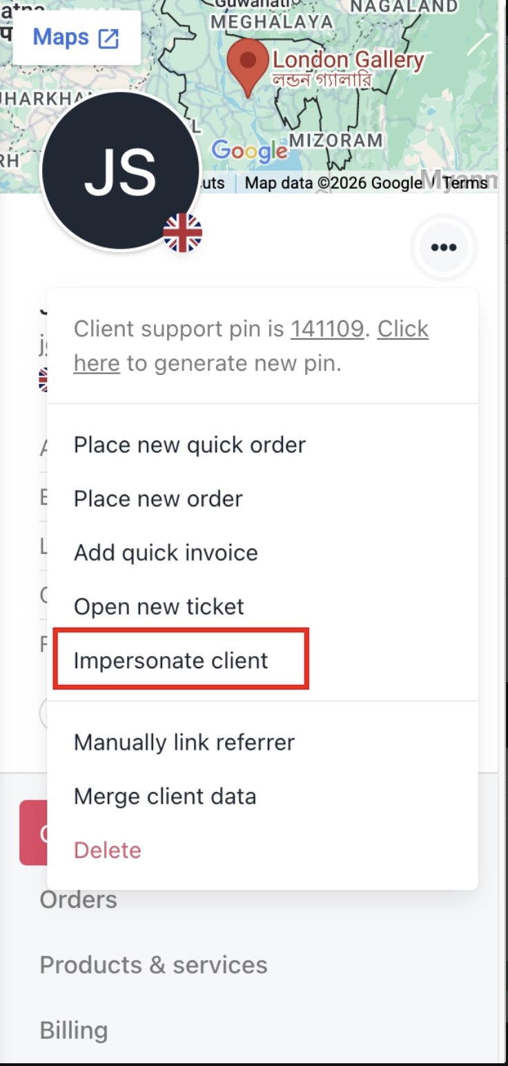 Impersonate clients