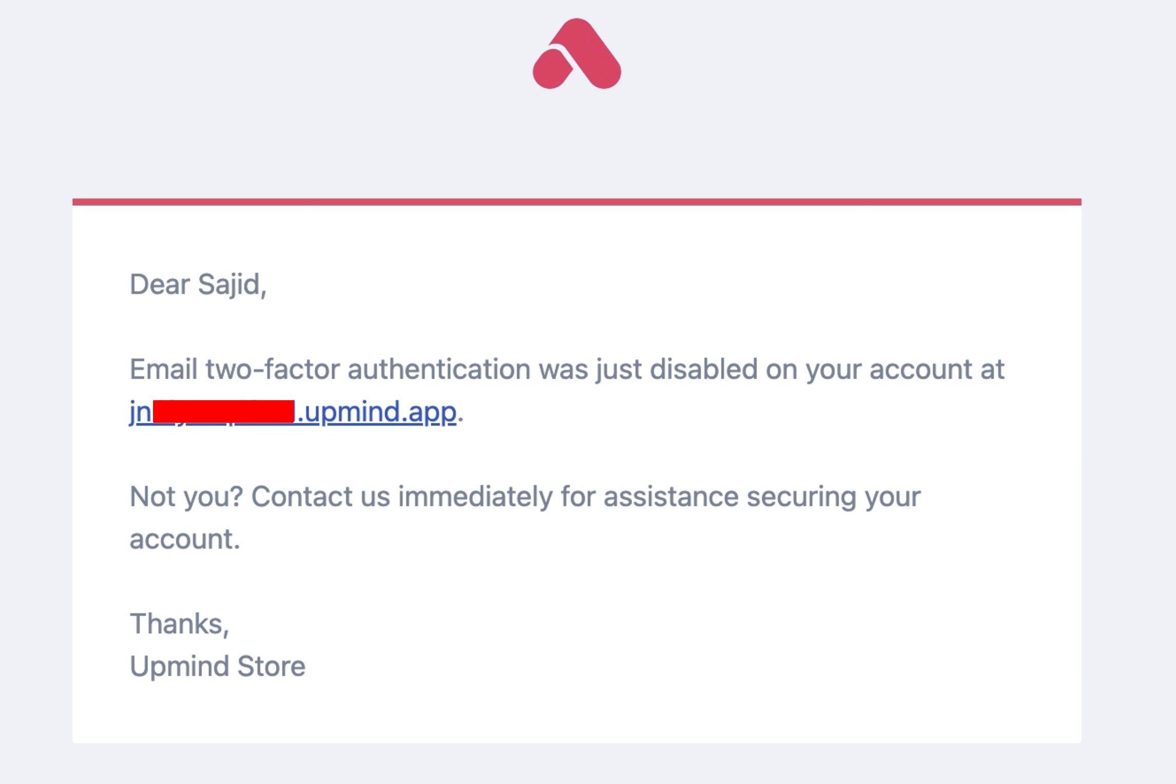 2FA disabled email