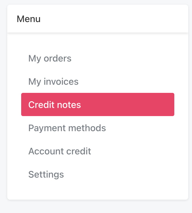 Credit notes