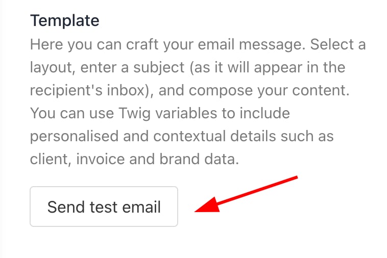Send test email
