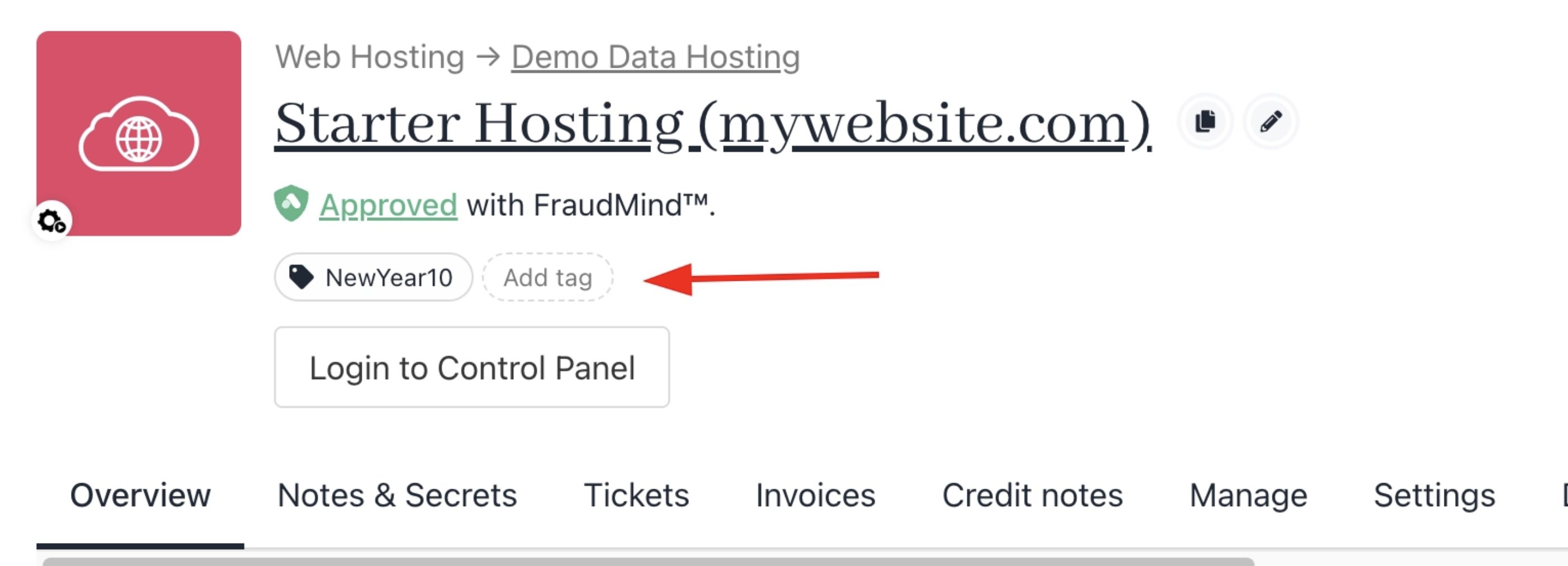 Image Add tag from contract product