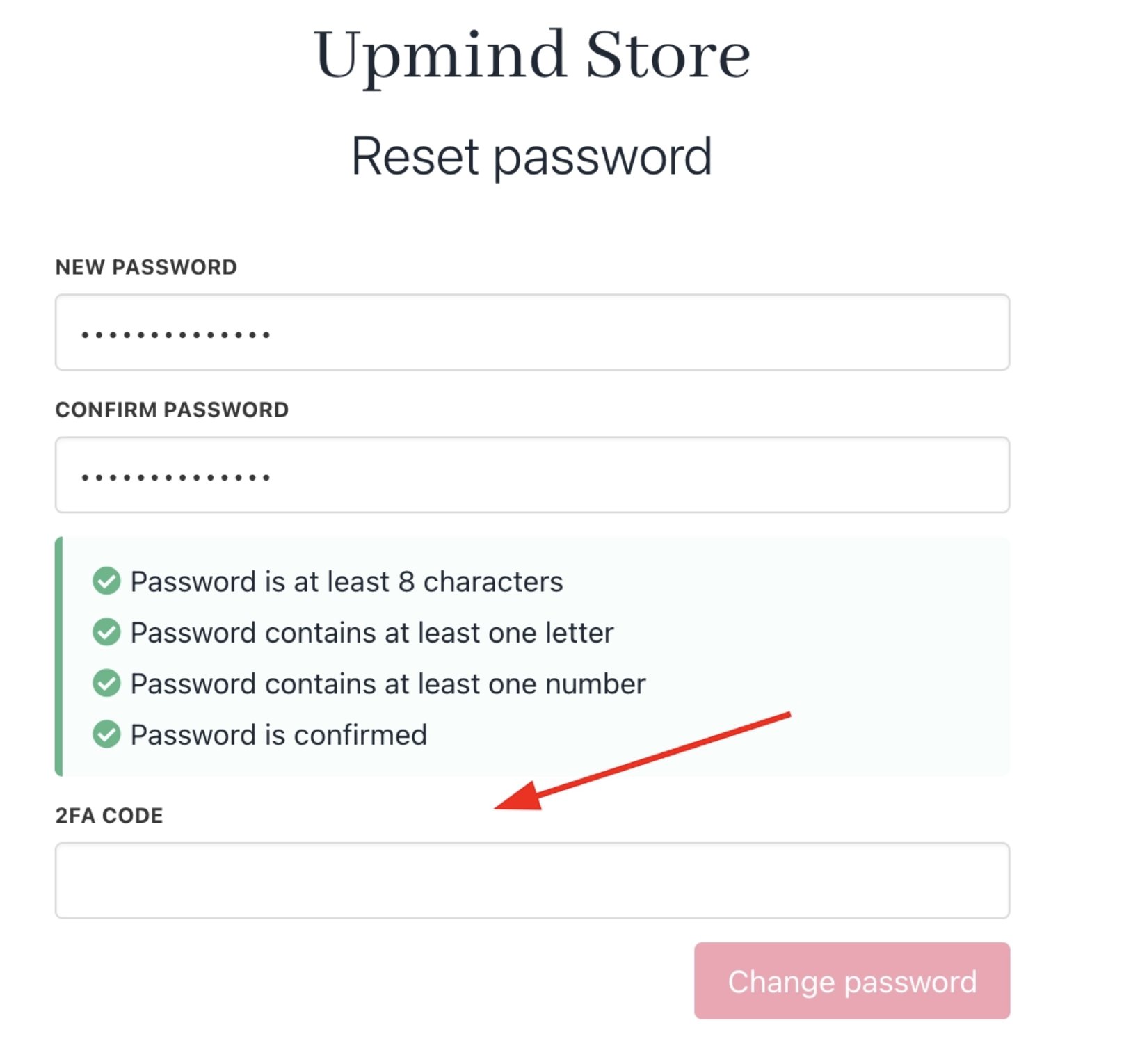 2FA code prompt