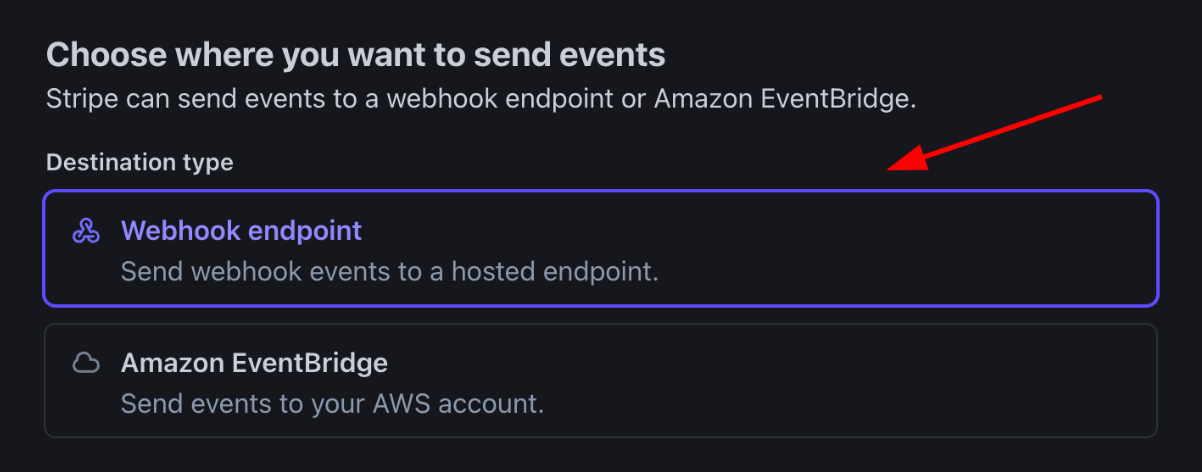 Webhook endpoint