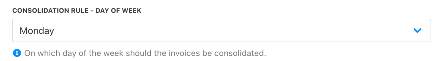 Consolidation rule – Day of week