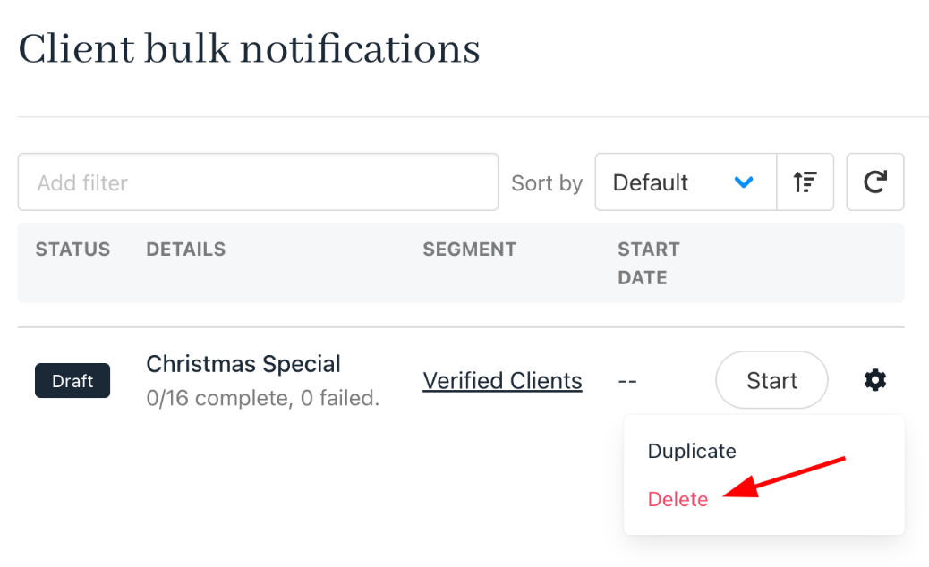 Delete a message