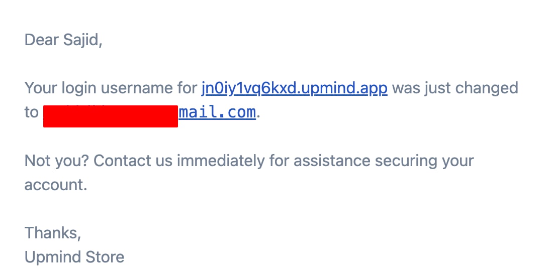 Username change email