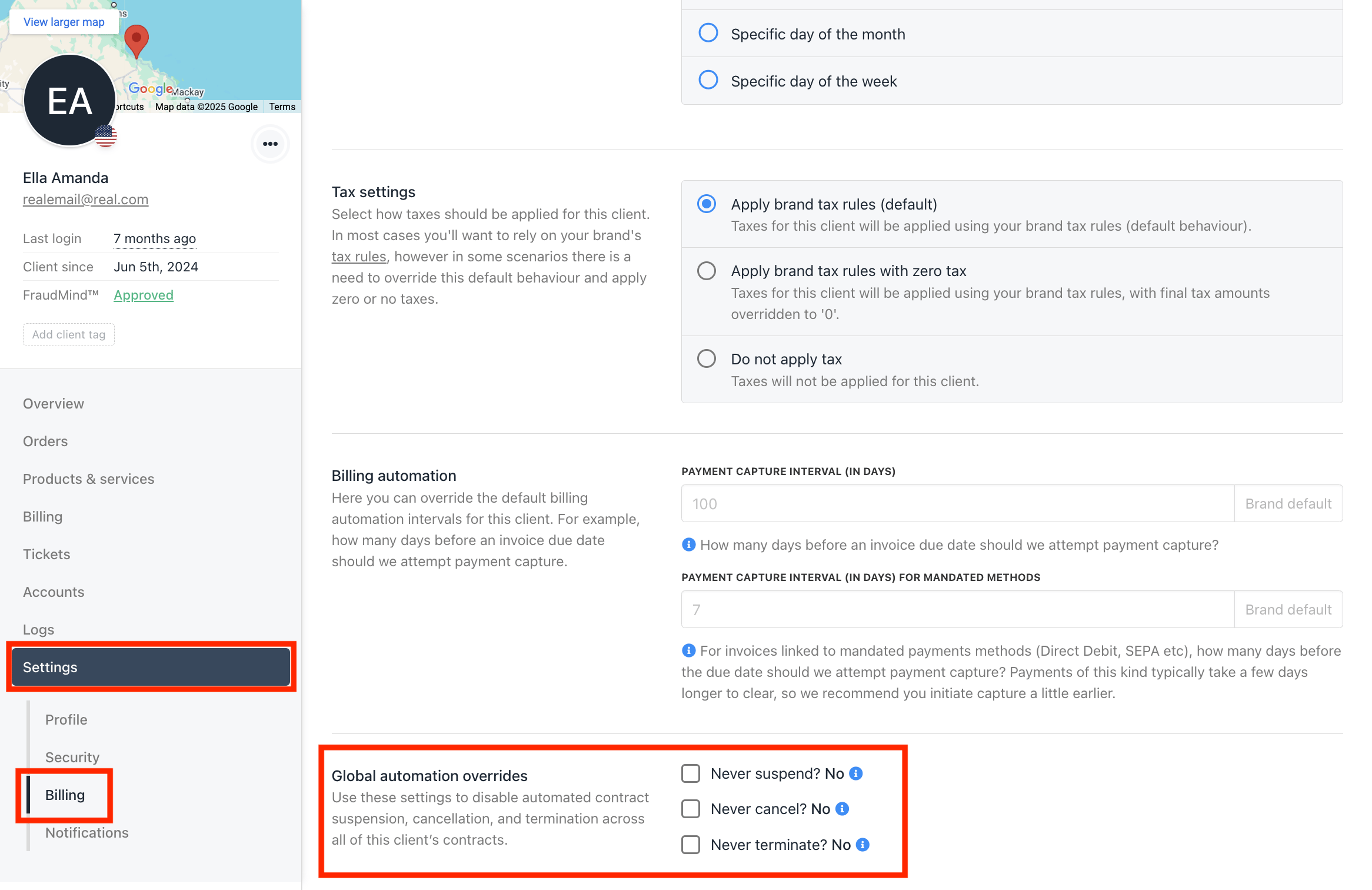 Automation Overrides on Client Level