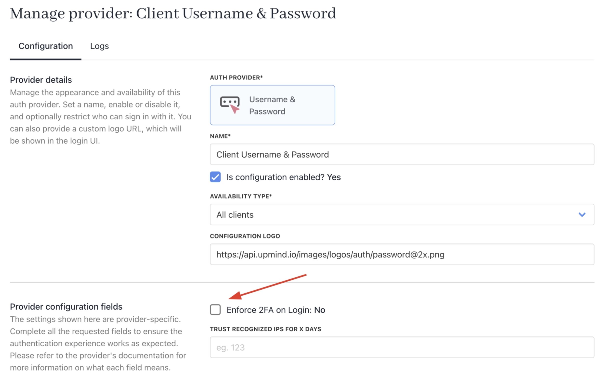 Enforce 2FA on login