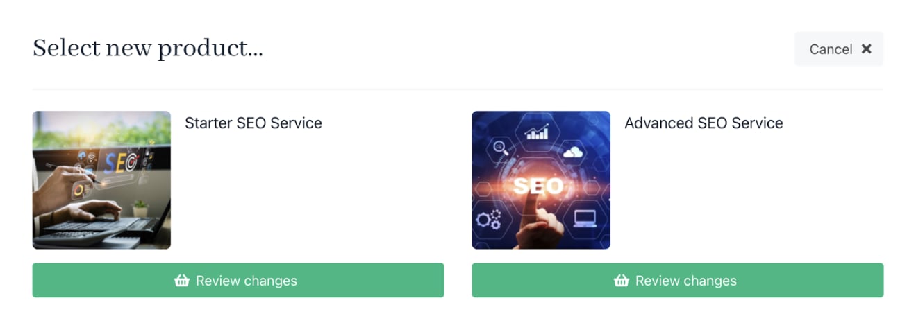 Choose the products
