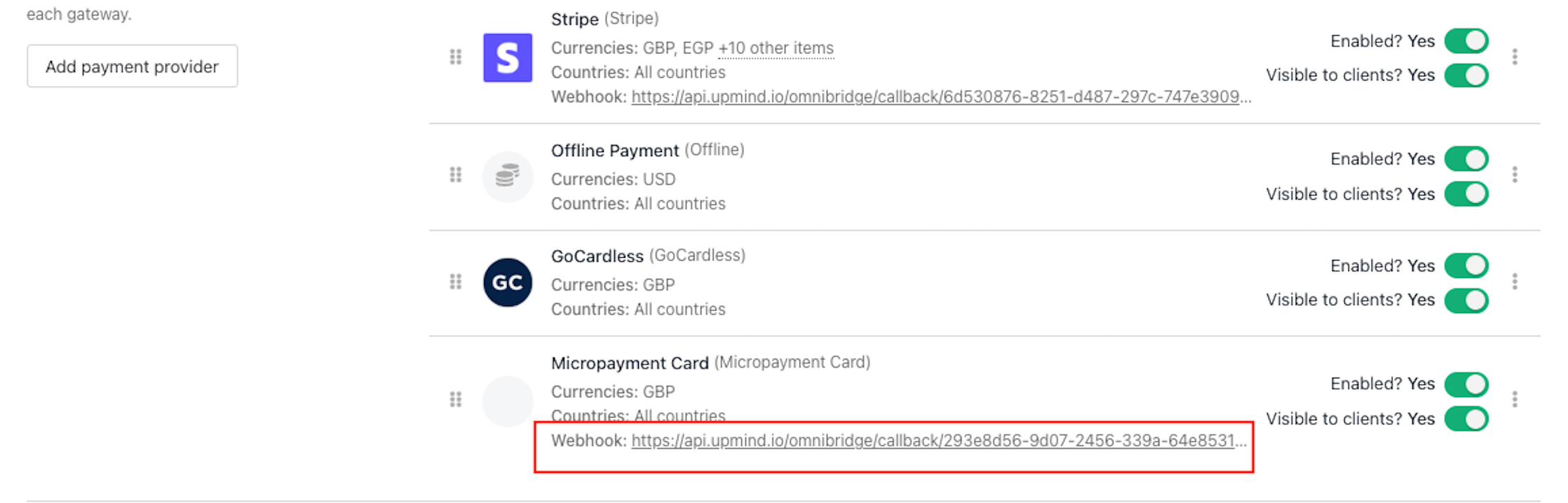 Copy the webhook URL