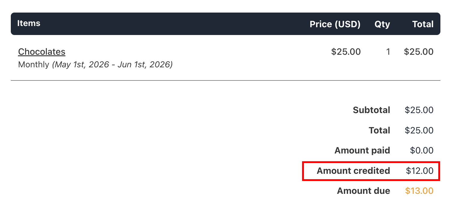 New invoice