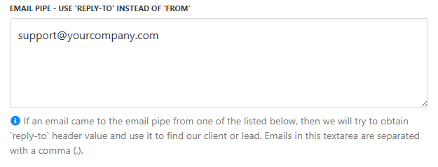 Email piping header