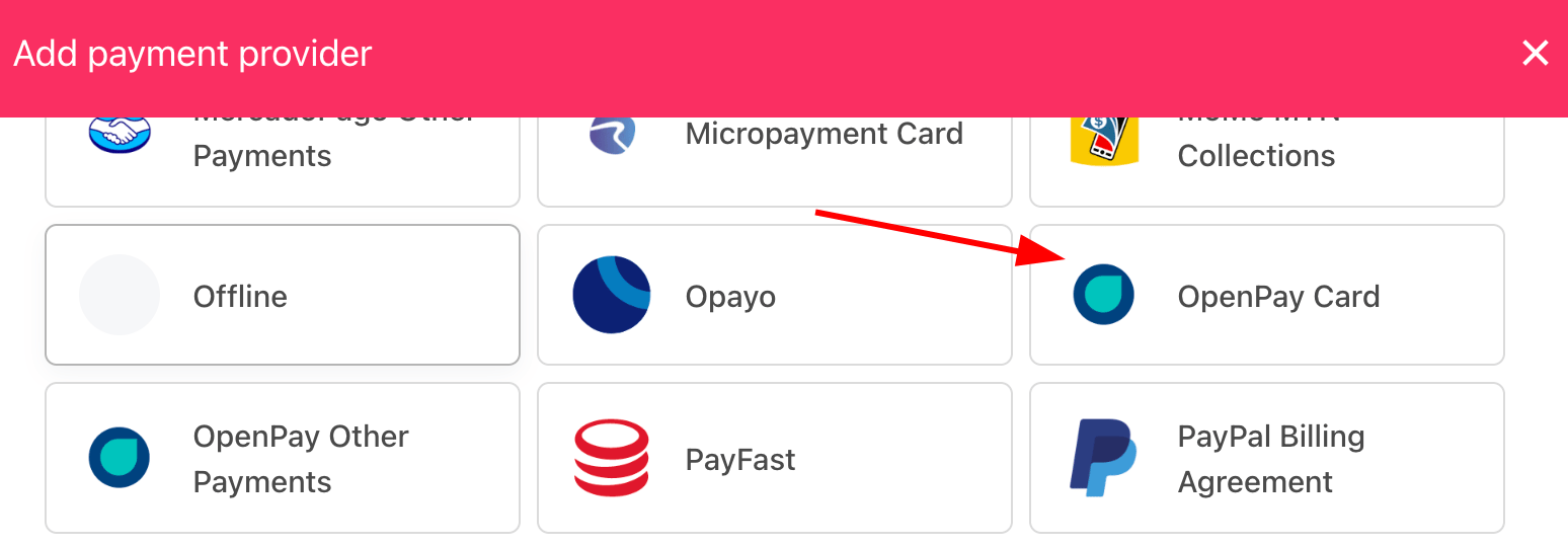 **Select payment provider**