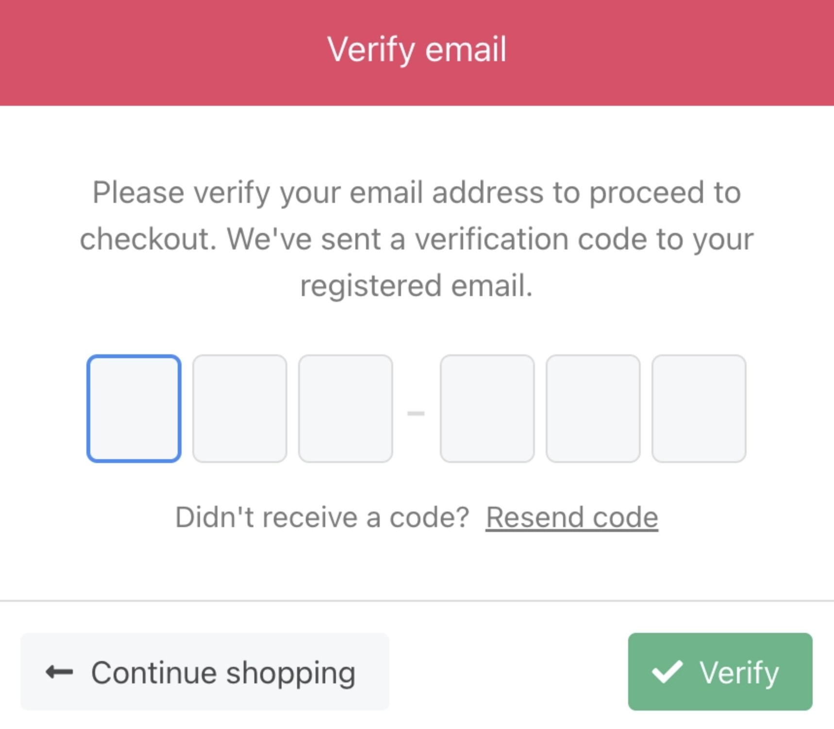 Clients will need to verify their email during checkout