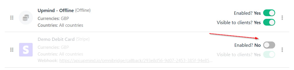 Payment visibility (disabled)